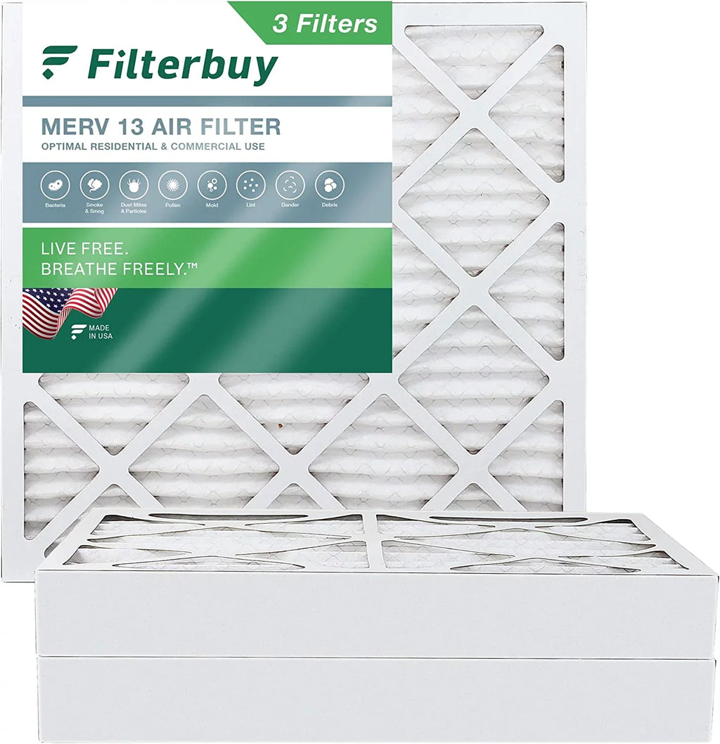 HVAC Air AC 12x12x4 Furnace MERV 13 (3-Pack) Filters Filterbuy Pleated