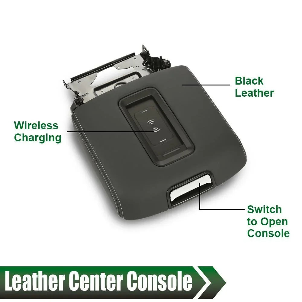 Center Fit Charging Armrest Chevy Console Tahoe Lid Wireless 15-20 For With