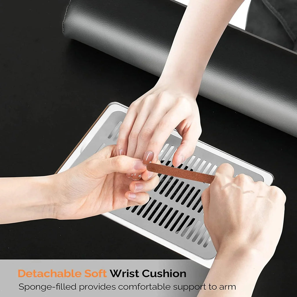Table Table Beauty w/Electric Supplies Resistant Dust Nail Cushion,3-Tier Tech for Salon Collector, Manicure OmySalon Portable Acetone Station Nail Shelves&Drawers Nail Wheels,Wrist Desk w/Lockable
