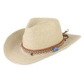 Cowboy Straw Packable Trilby Big Sun Brim Style Floppy Western Hat Women Beige