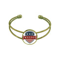 America Stripes Cuff Jewelry Bracelet Stars City Bangle And Shield Open Retro