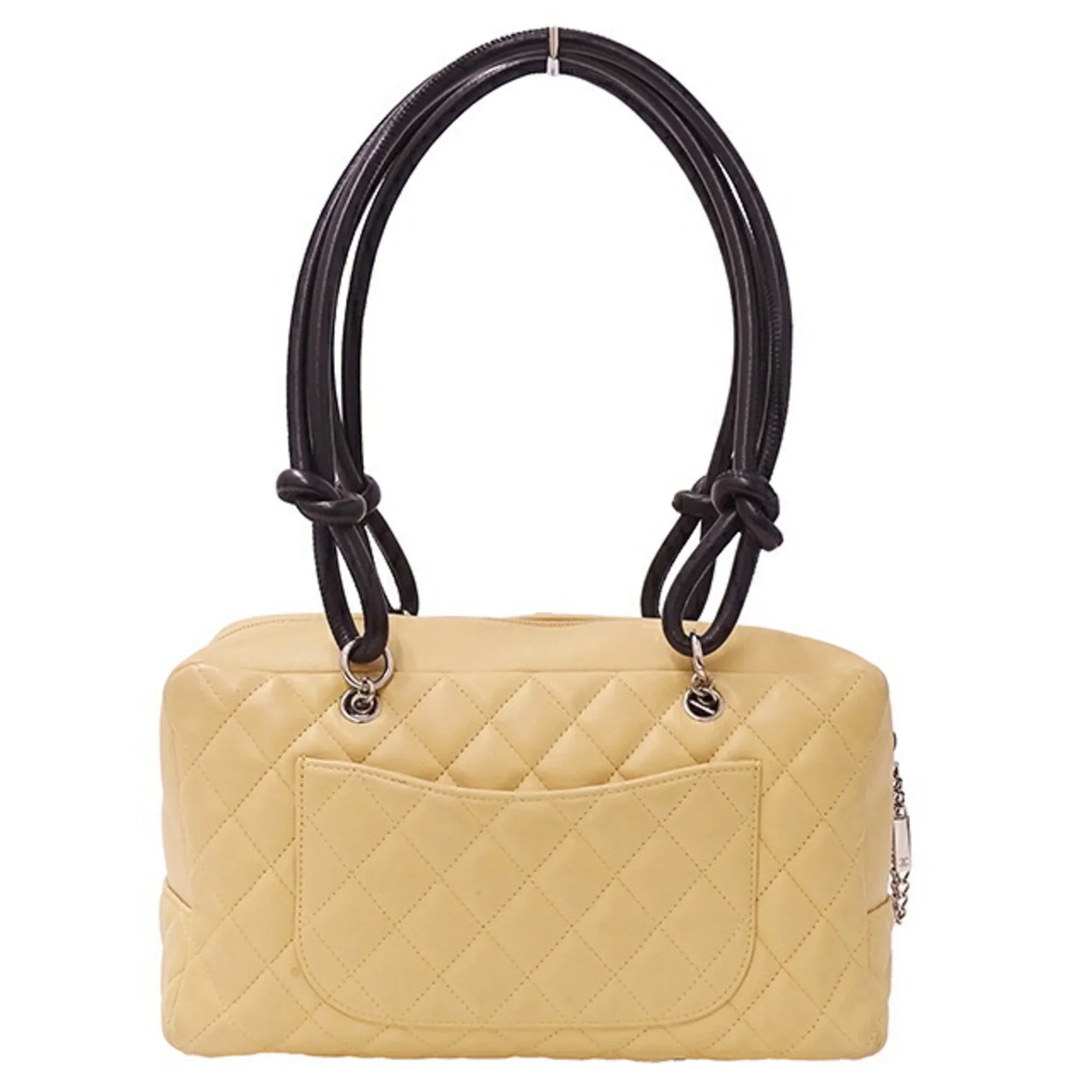 Lambskin Beige CHANEL Women's Handbag (Fair) Cambon Bag Pre-Owned Black