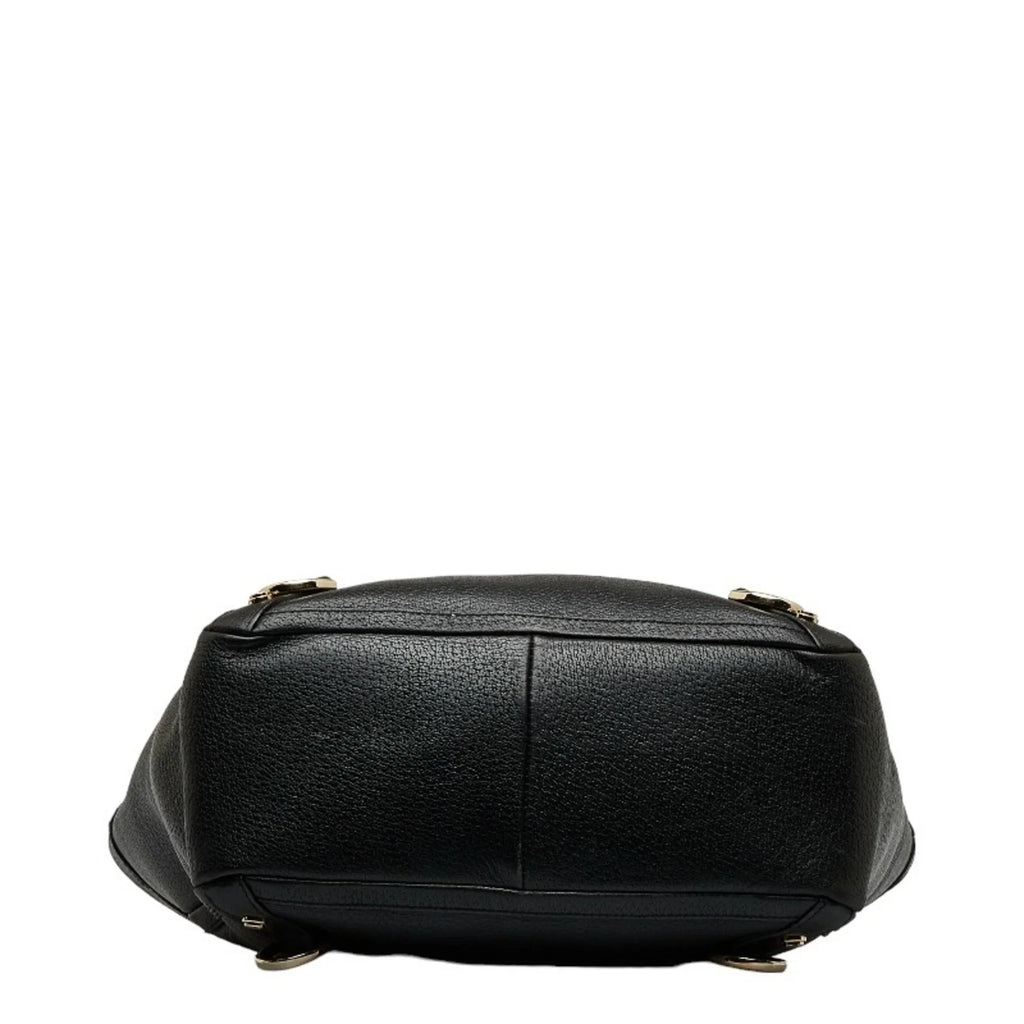 Handbag GUCCI Tote Leather (Good) Gucci Women's 130739 Pre-Owned Black Bag Abbey