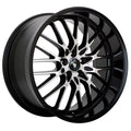 5x100/5x114.3 Konig Black Lace +40et Gloss With Machined 16x7 Wheel 16MB Face