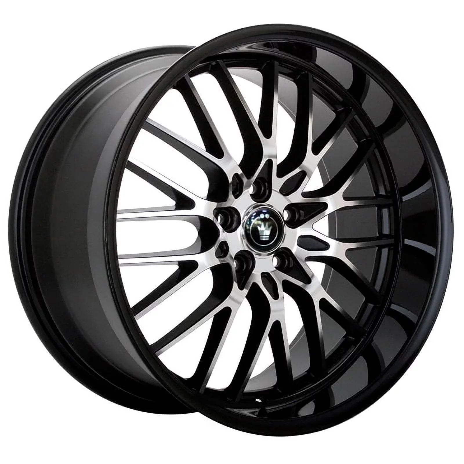 5x100/5x114.3 Konig Black Lace +40et Gloss With Machined 16x7 Wheel 16MB Face