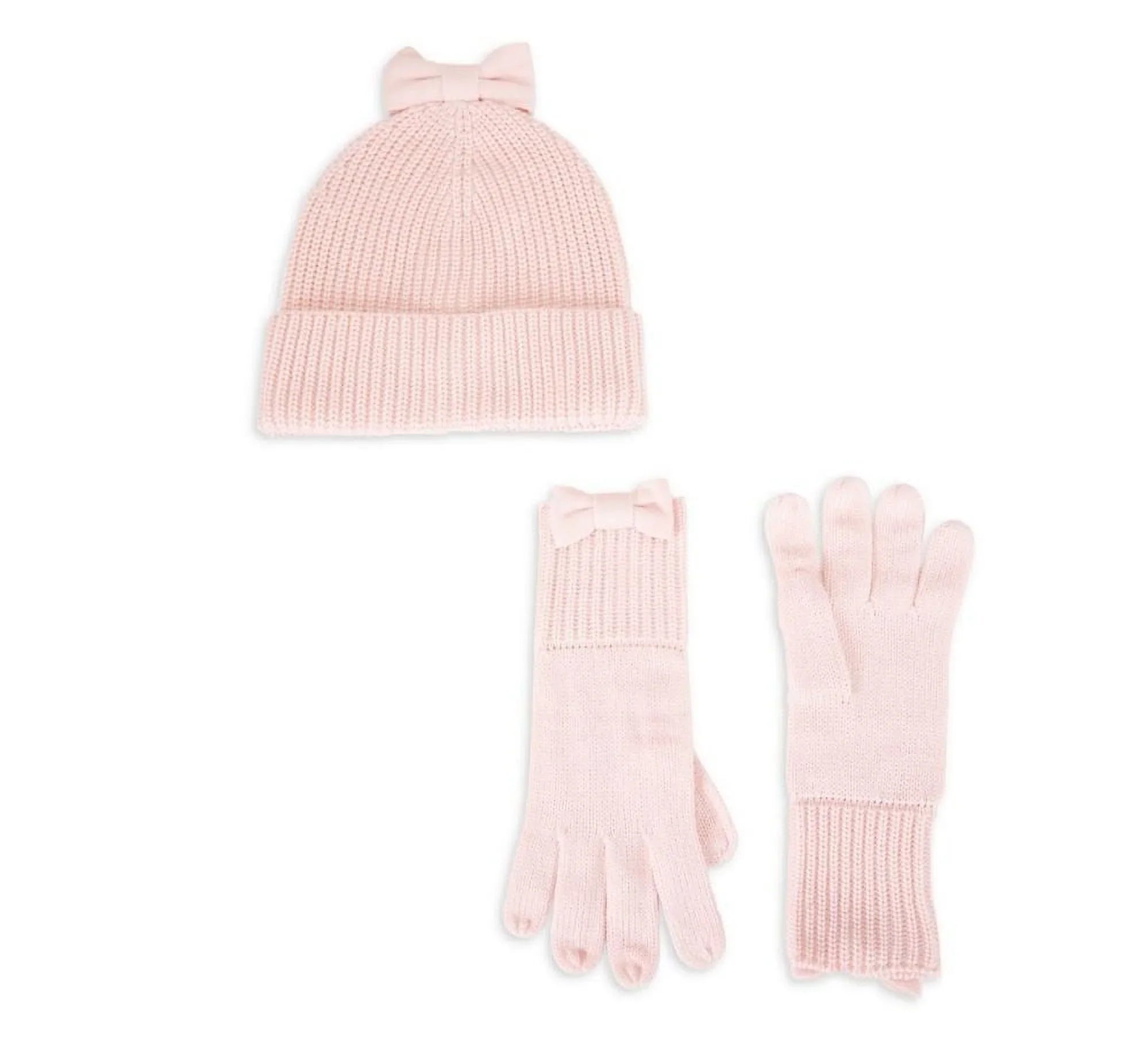 Beanie Bow Gloves & York Accessories Pink Set Spade Rose New for Kate Women
