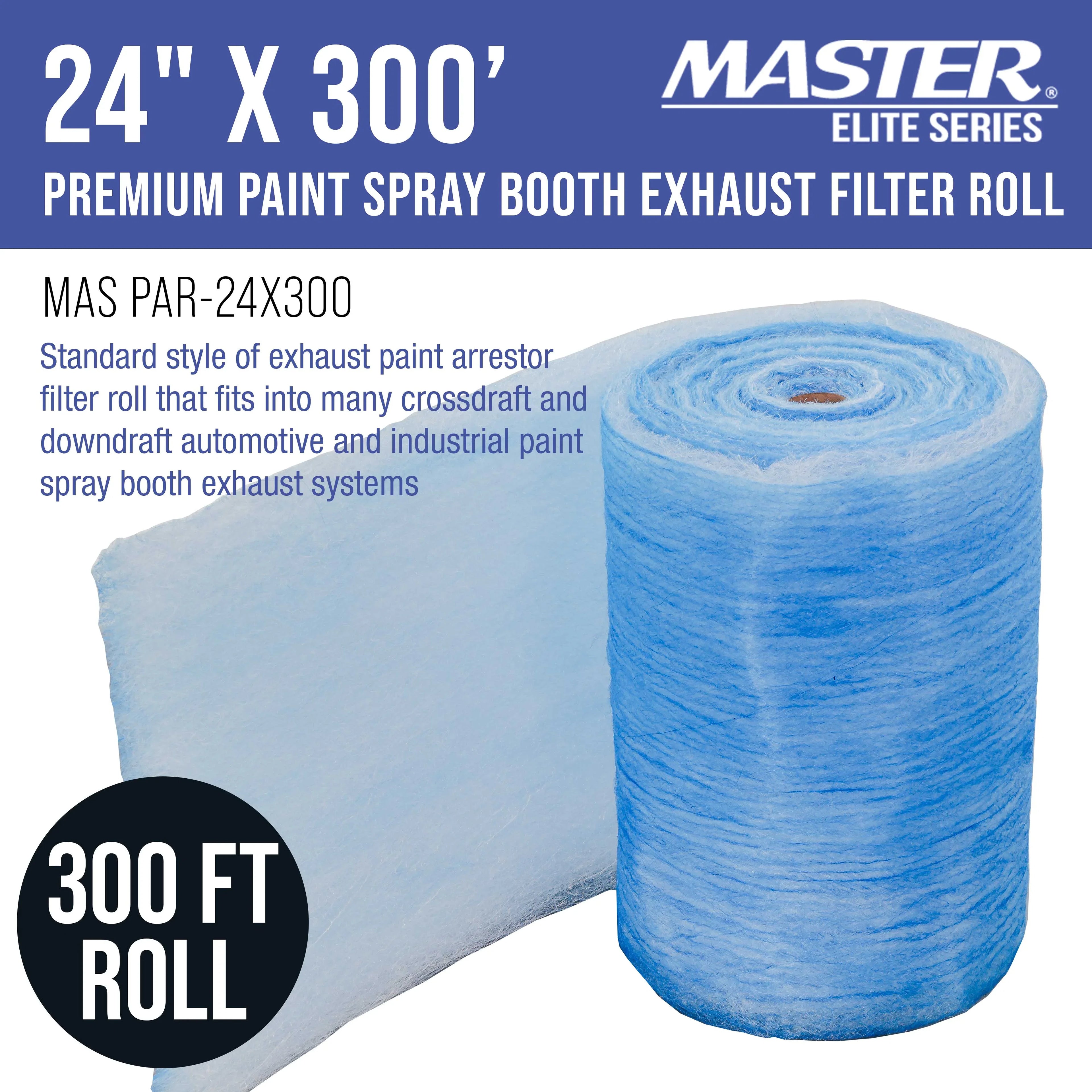 Autobody Captures Elite Premium Auto Overspray Booths in - - Master Traps Roll, x Paint 24" 300' Filter Fiberglass Paint Exhaust Particles Spray Booth Refinish 18 Arrestor Gram Paint Heavy-Duty