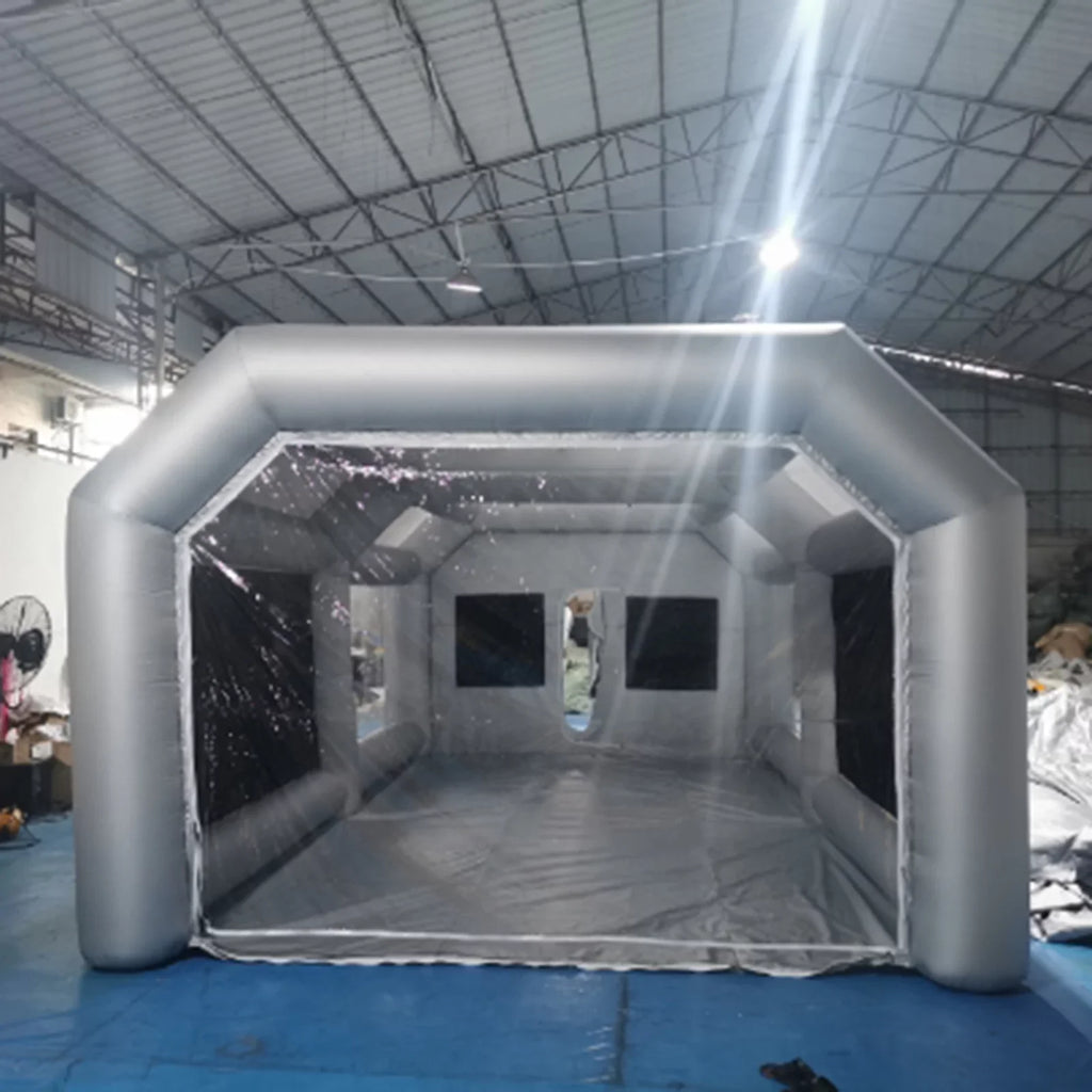 Booth Inflatable Spray Blower Portable 26x13x10ft System Miumaeov Transparent Mobile and Built-in Paint Tent Paint Booth Air Paint with Inflatable PVC Filter Spray Giant Windows Spray