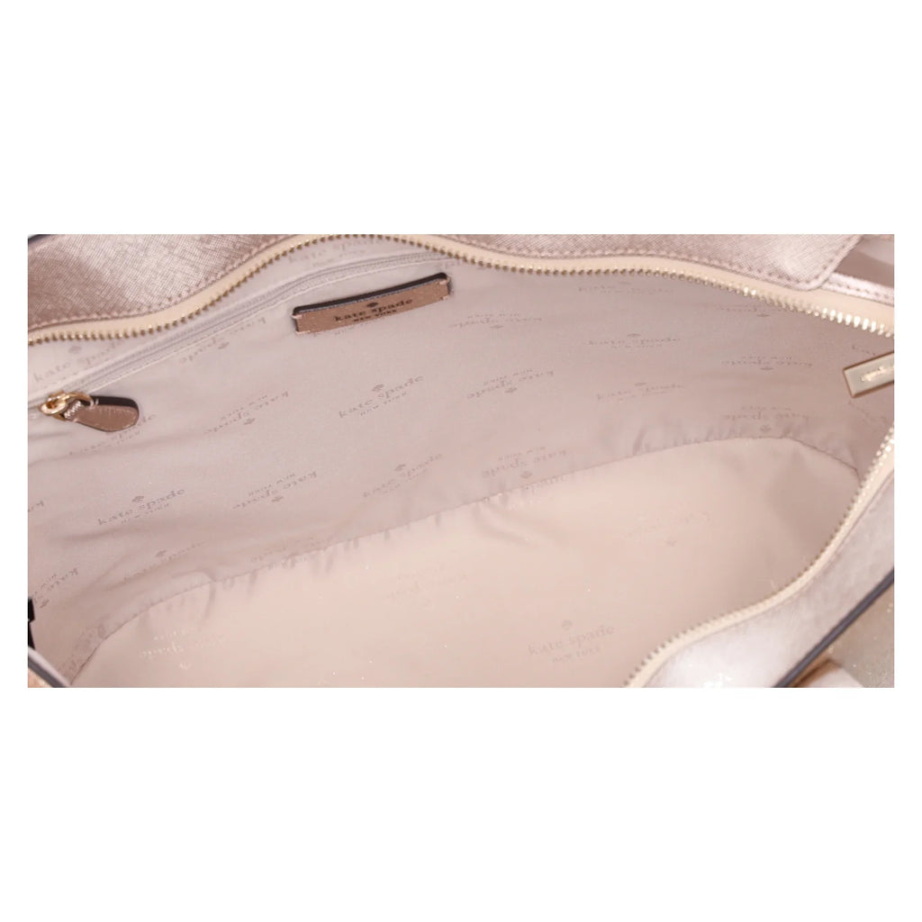 Holiday Tote Kate Top Bag Gold Spade Shoulder Glimmer Zip Large Glitter