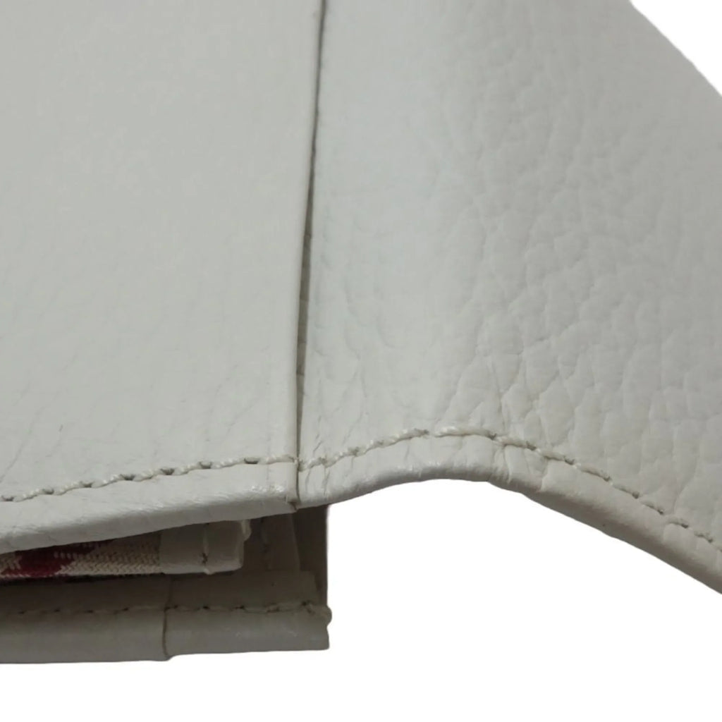 Pre-Owned BURBERRY leather (Good) Business holder case 083535 white card