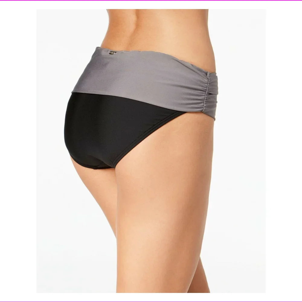 Klein Black, Bikini Calvin Foldover Bottoms in Large