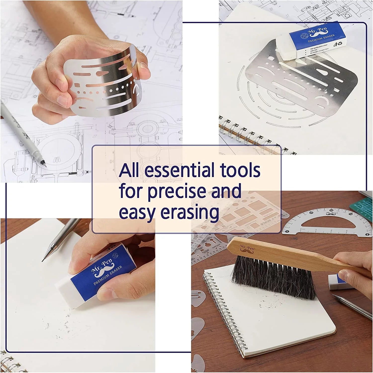 Protractor Pen- Drafting Set, Professional Compass Tools Set, and Pcs, Architect Set, 17 Mr. Geometry