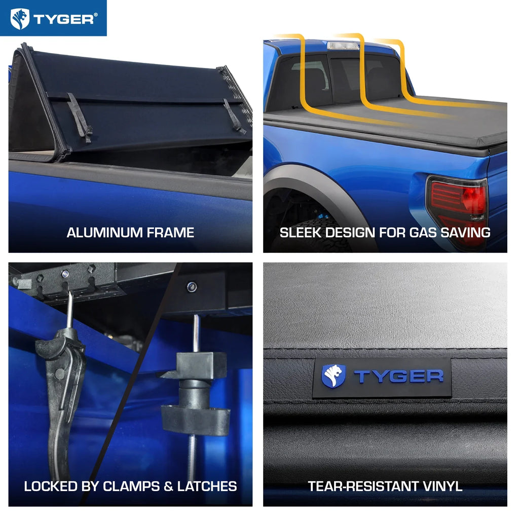 (73") with Bed Tyger Suzuki TG-BC3N1029 | | 2005-2021 2009-2012 Tri-fold Cover Soft Tonneau Auto Bed T3 Compatible Frontier; 6' Equator Truck Nissan
