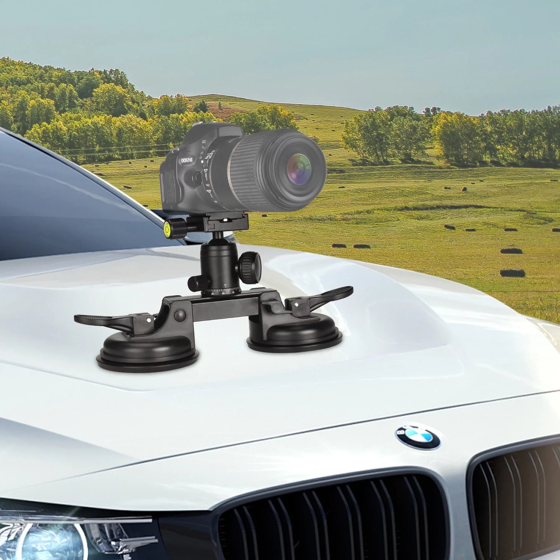 BM with Sony Camera Heavy RED 360° Nikon Load) Suction Head Camcorder Compatible lbs Canon Cup Car Ball Holder Mount Vehicle (20 Duty Mirorrless DSLR