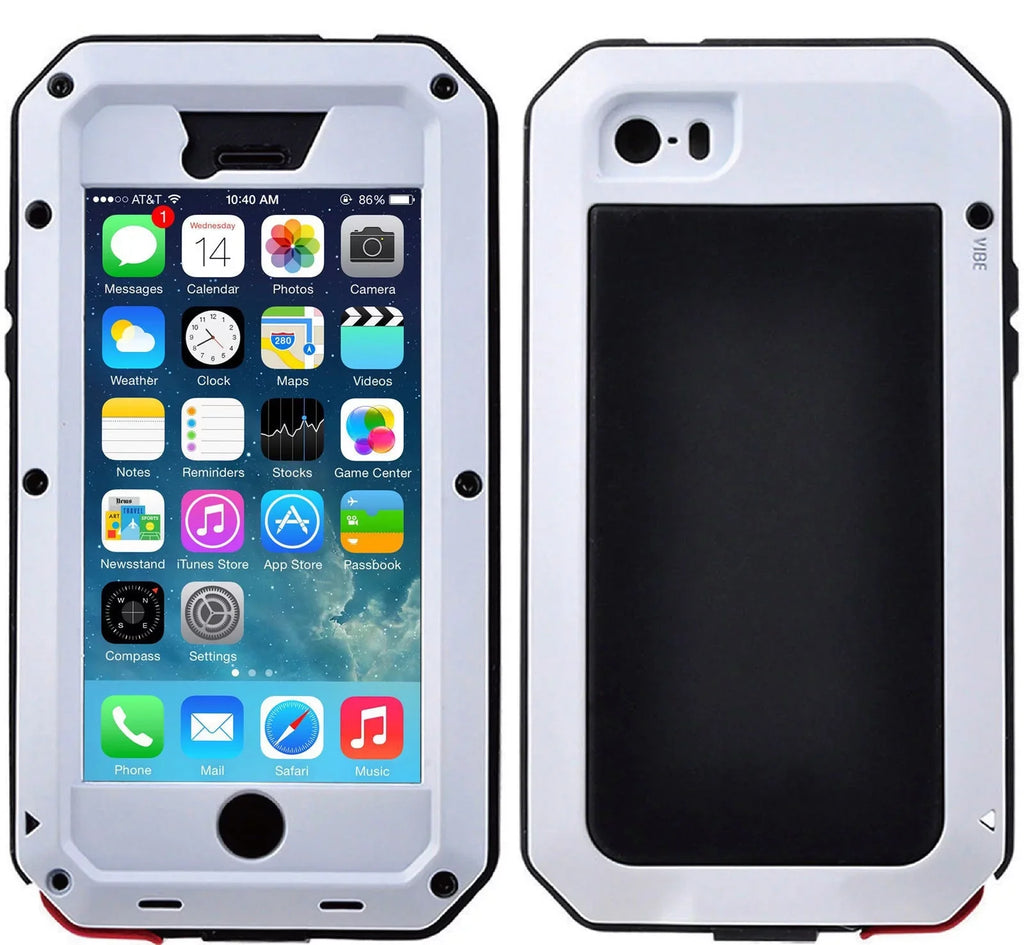 and Grade Protection, iPhone (White) Travel Gorilla Heavy Scratch Rugged Plus Outdoor Case Metal Resistant Shockproof Glass 6s Duty Aluminum Military