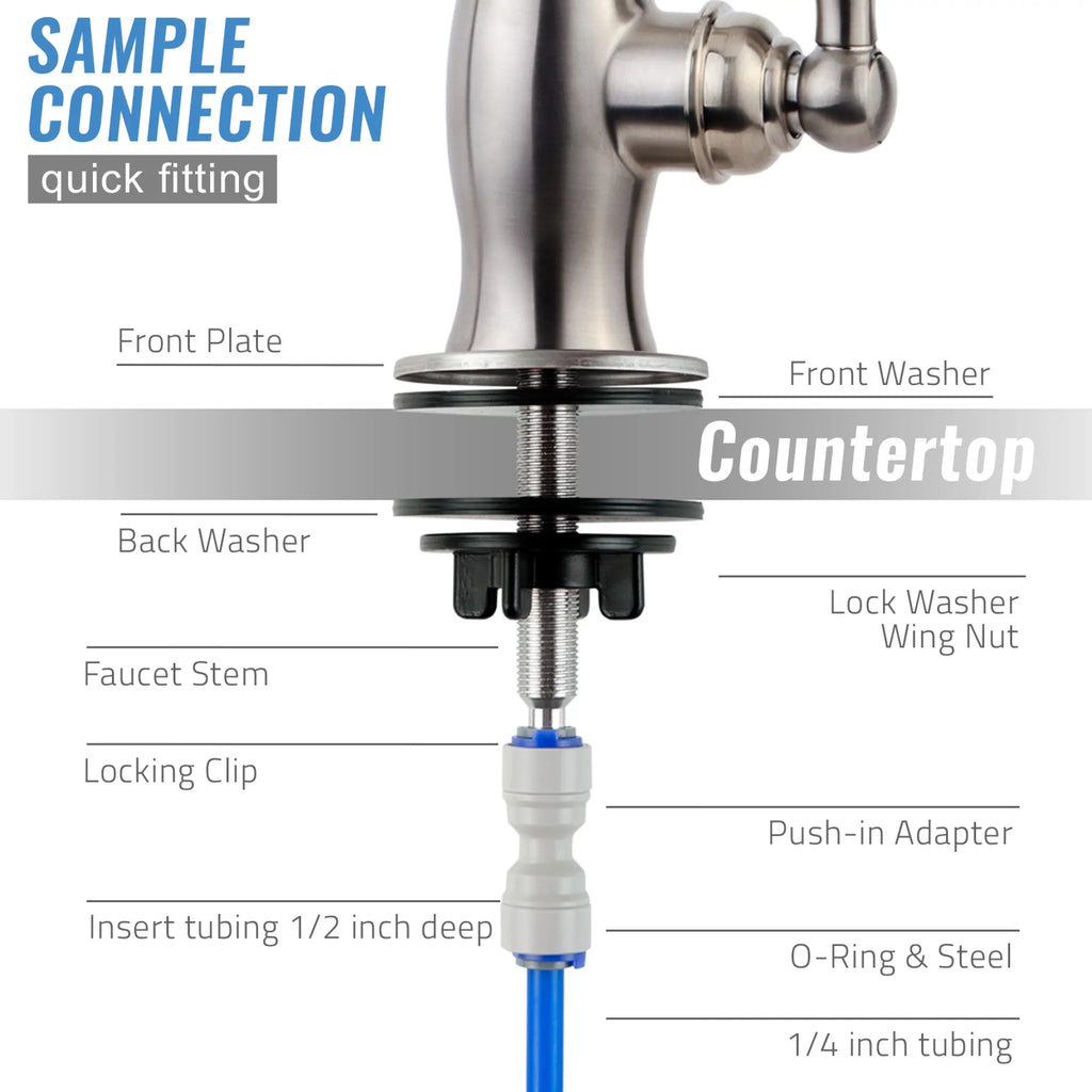Heavy Nickel iSpring Water, Bar Reverse High RO Sink Brushed Faucet, Kitchen Drinking Spout Osmosis, GK1-BN Contemporary Duty