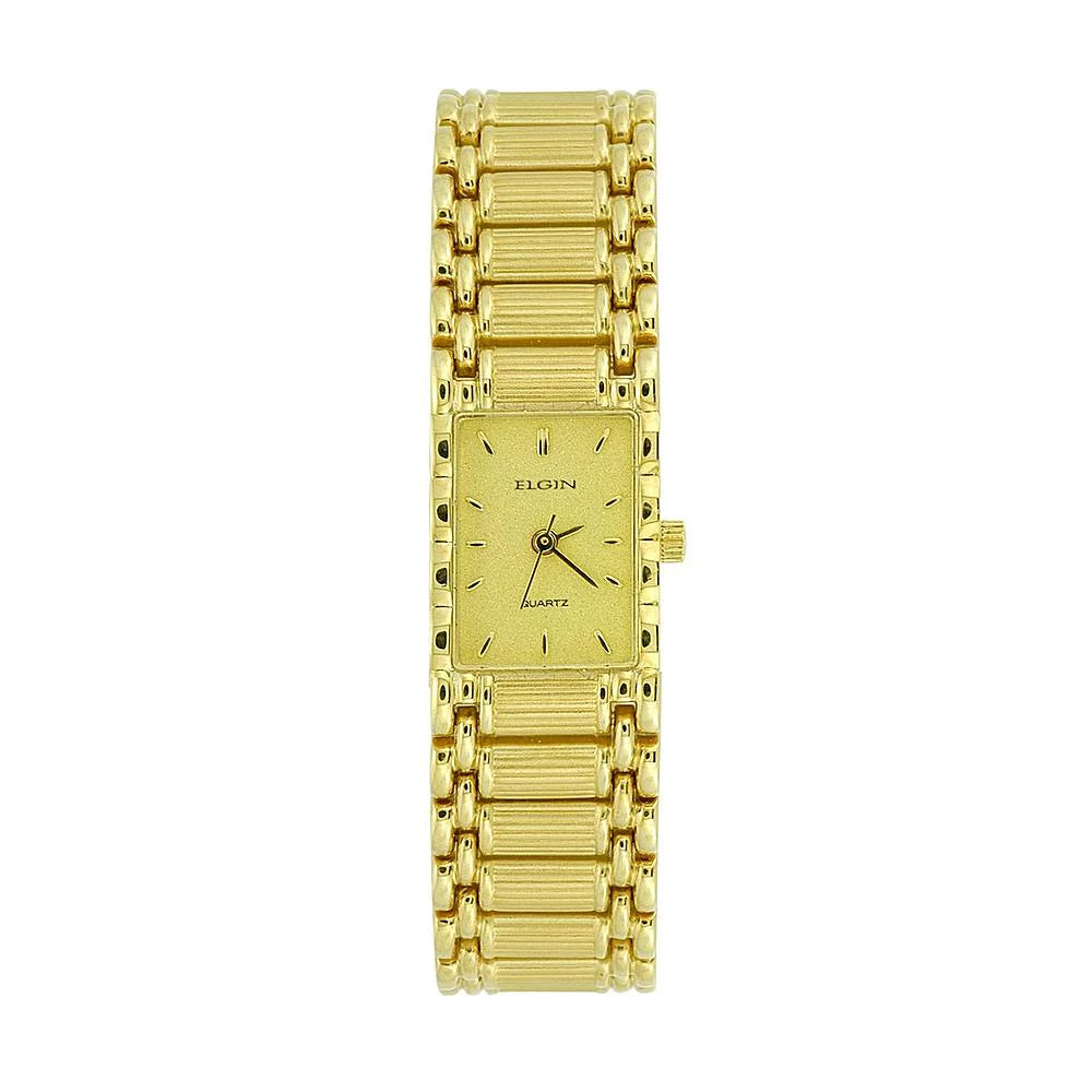 dial tone champagne Ladies rectangle gold case EM898N ELGIN