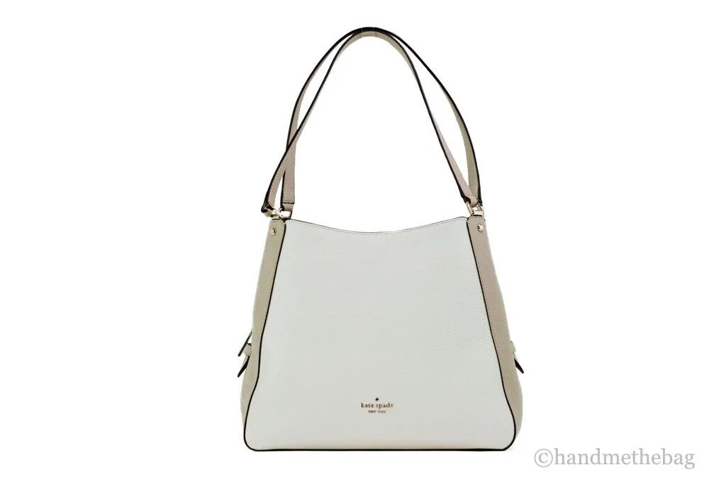 Compartment Leila Kate Spade Satchel (Light Pebbled Colorblock Handbag Sand) Triple Leather Medium