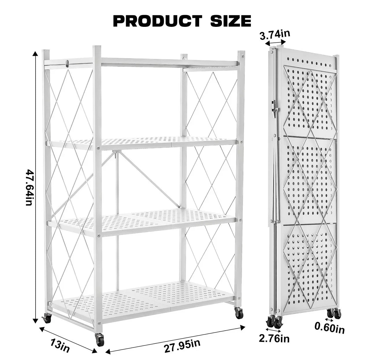 Tier Rack Metal Storage Style Heavy Shelving White QRInnovations Duty 3/4 Modern