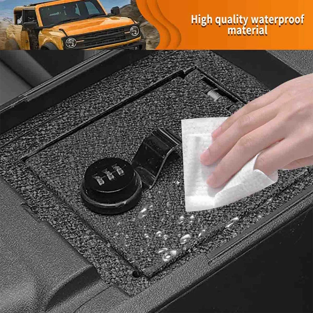 2Door/4Door 2021-2022, 3-Digit Black Password, with Coating for Console ALLTIMES Safe Steel Bronco Box for Carbon Ford Center Anti-rust