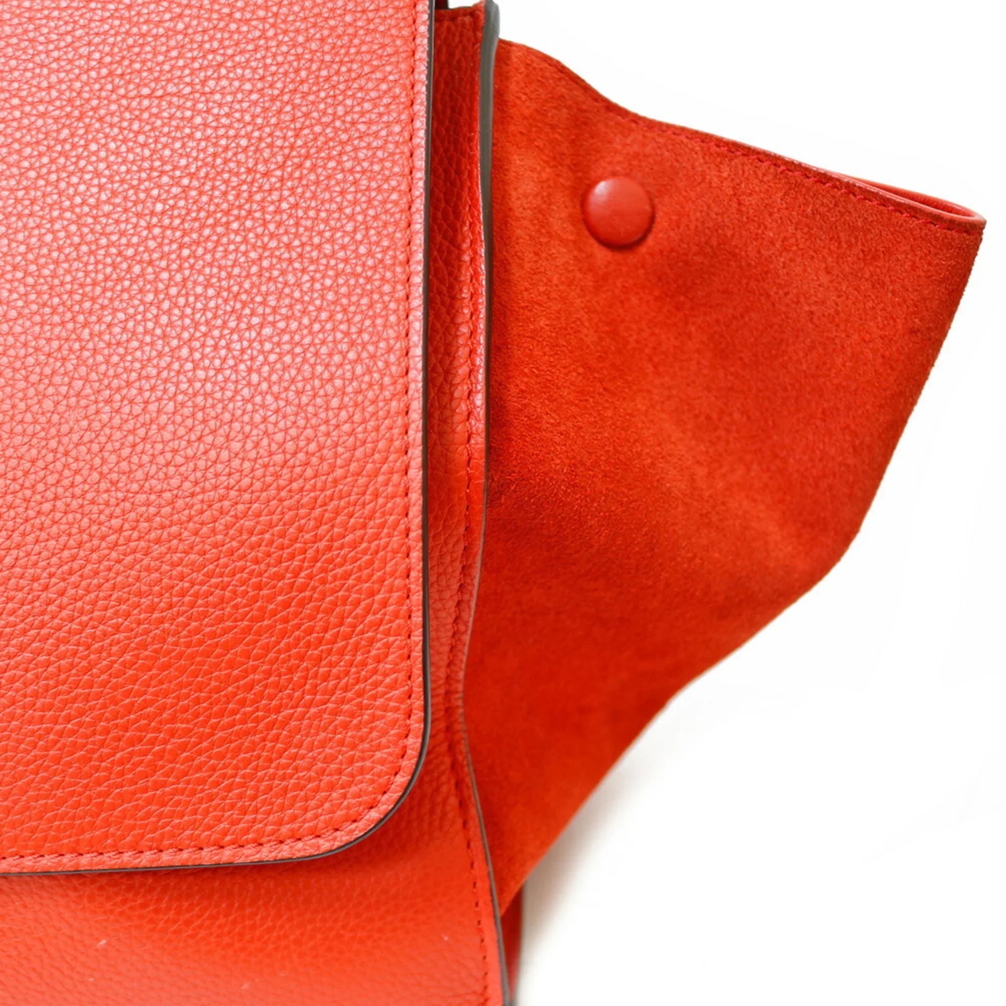 (Fair) Orange Leather Handbag Trapeze Pre-Owned Celine CELINE Women's