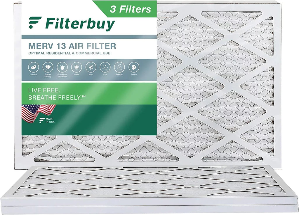 13 Furnace (3-Pack) Filters MERV HVAC Air AC Filterbuy Pleated 12x24x1