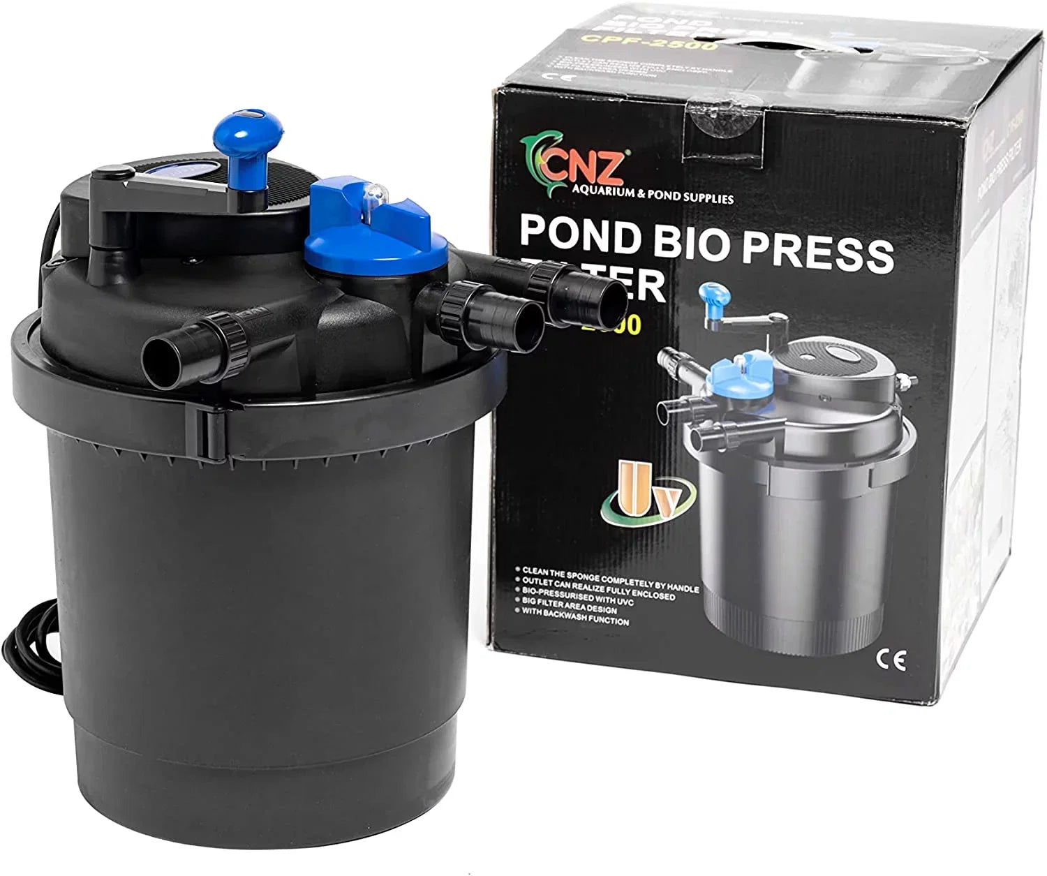 Pressure Bio CNZ CPF-2500 13w Clarifier, Filter Up Pond with to 1600 gallons