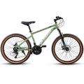 Brakes Disc Mountain 24 Wheels, Bike A24301 Womens Commuter 21-Speed Frame Bicycles Mountain steel Fork Mens Shifter Trail City Inch Thumb Ecarpat Bike, Front Carbon