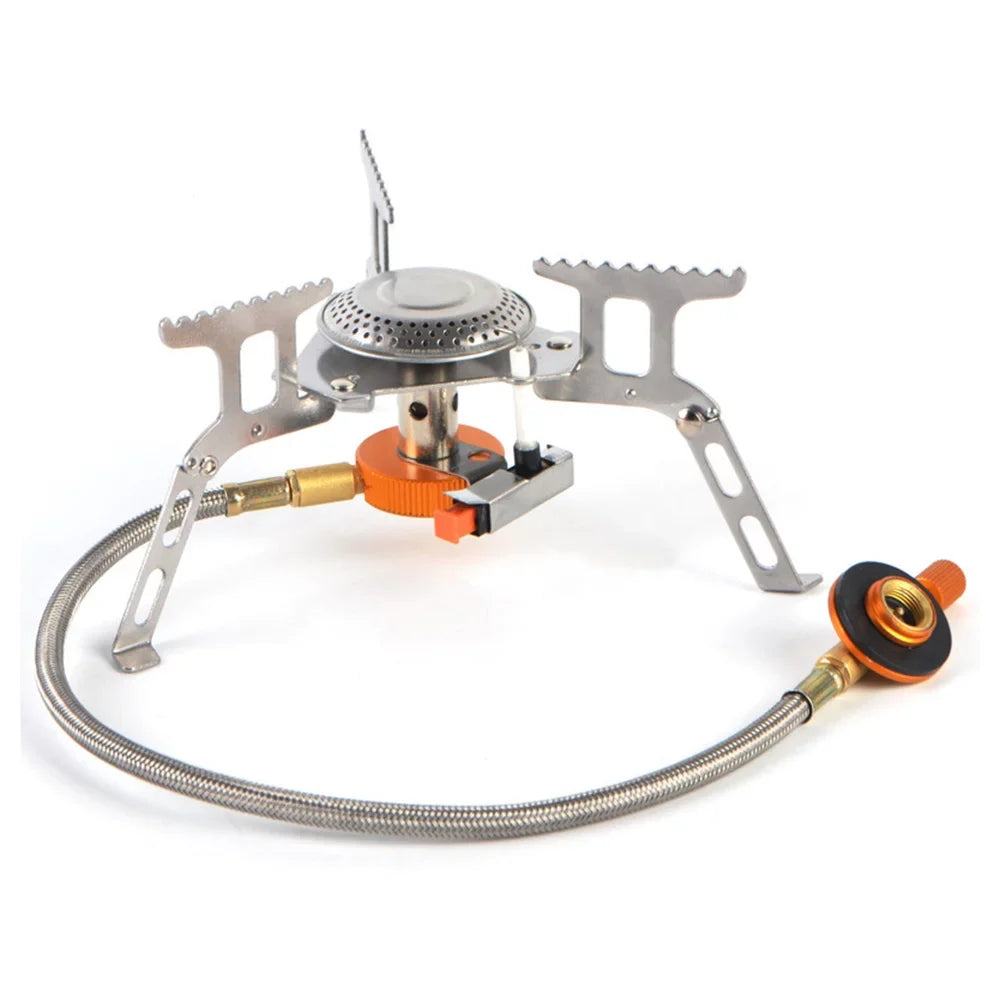 Camping Mini Pocket Stove, Silver Camping Gas Stove Split Stove, Folding Gas Stove
