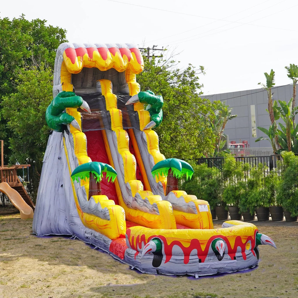 Slide Water Commercial with Pool T-Rex Theme Kids Grade JumpOrange for (with Adults and Blower),