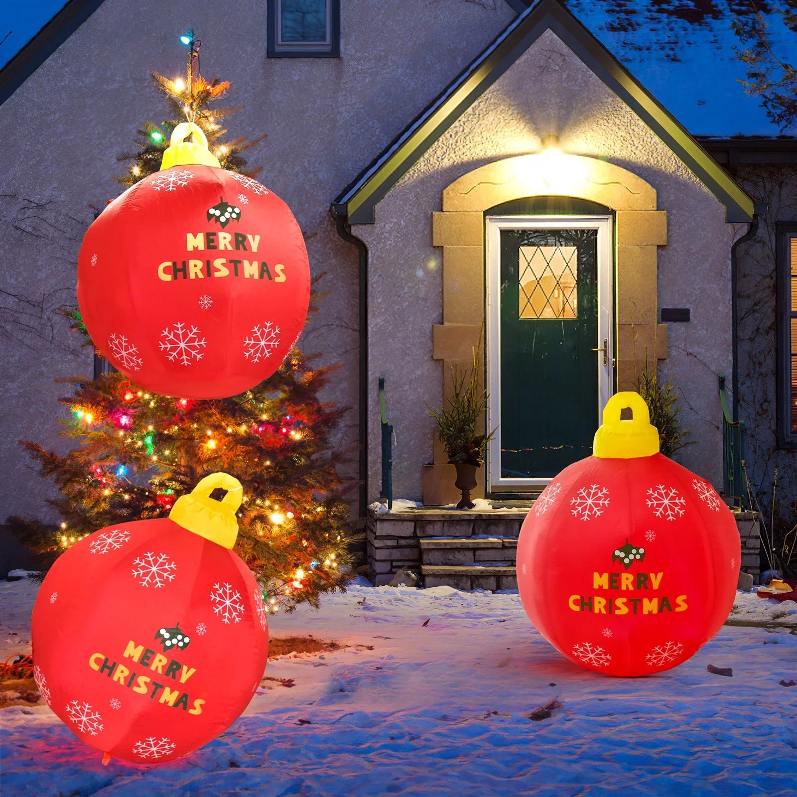 Yard Decorations Chrismas Inflatable for Decorations Little Ornaments Light Blow Large Outdoor Ball, Ball Christmas Decorations Up Inflatables Christmas Ball Ball Toys Christmas Fun Up Christmas