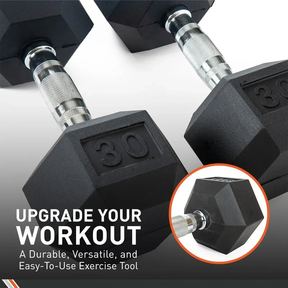 Accessories Srengh – Rubber Exercises Gym Home Equipmen – Weigh, – – Pair For Encased raining Dumbbells Hex raining Weigh Dumbbell