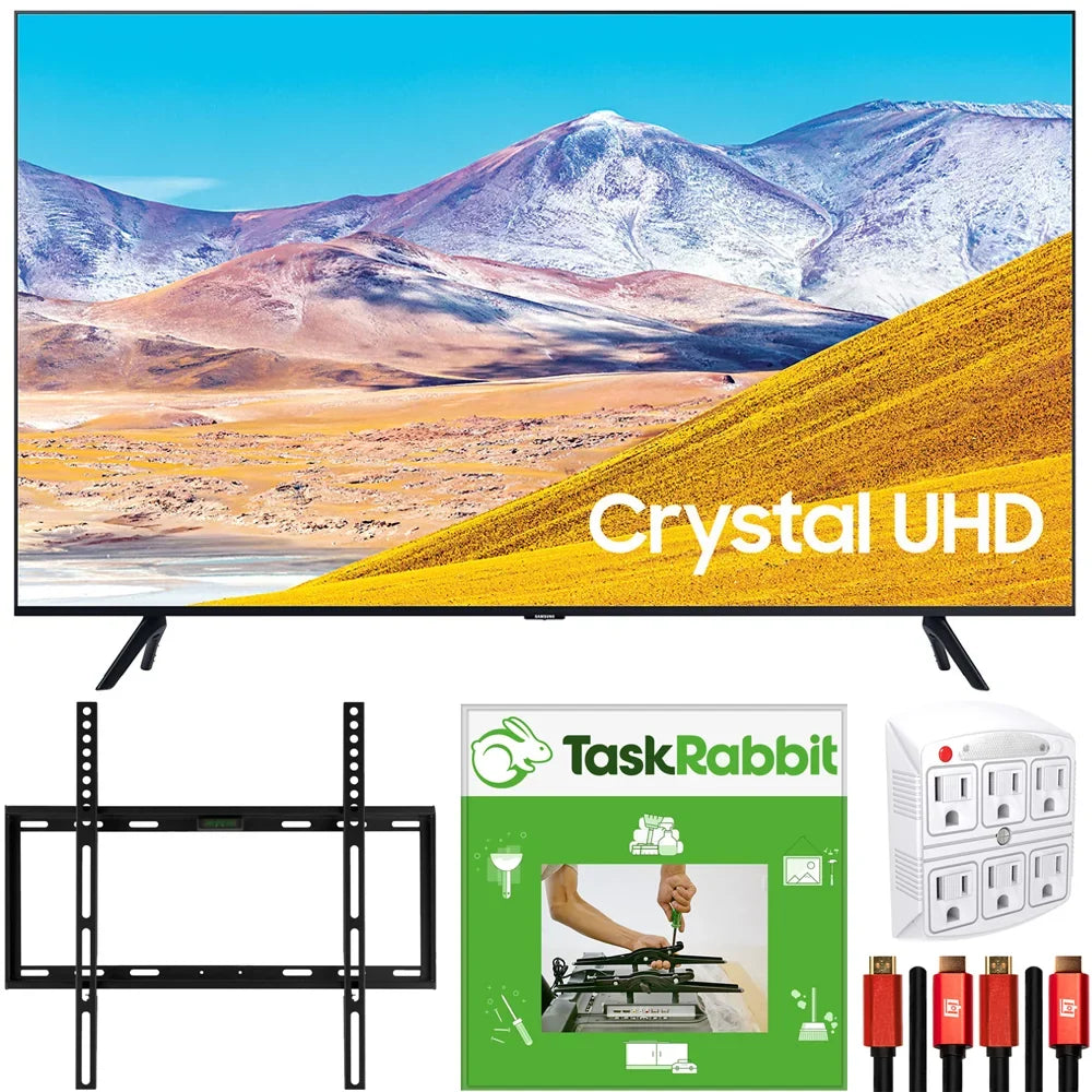 UN85TU8000 HD (2020 Wall Smart Installation Cables Gear Processing 4K Adapter Surge TV Model) Bundle Ultra Mount 85-inch + TaskRabbit + + 4K  with Deco Services HDMI Crystal LED