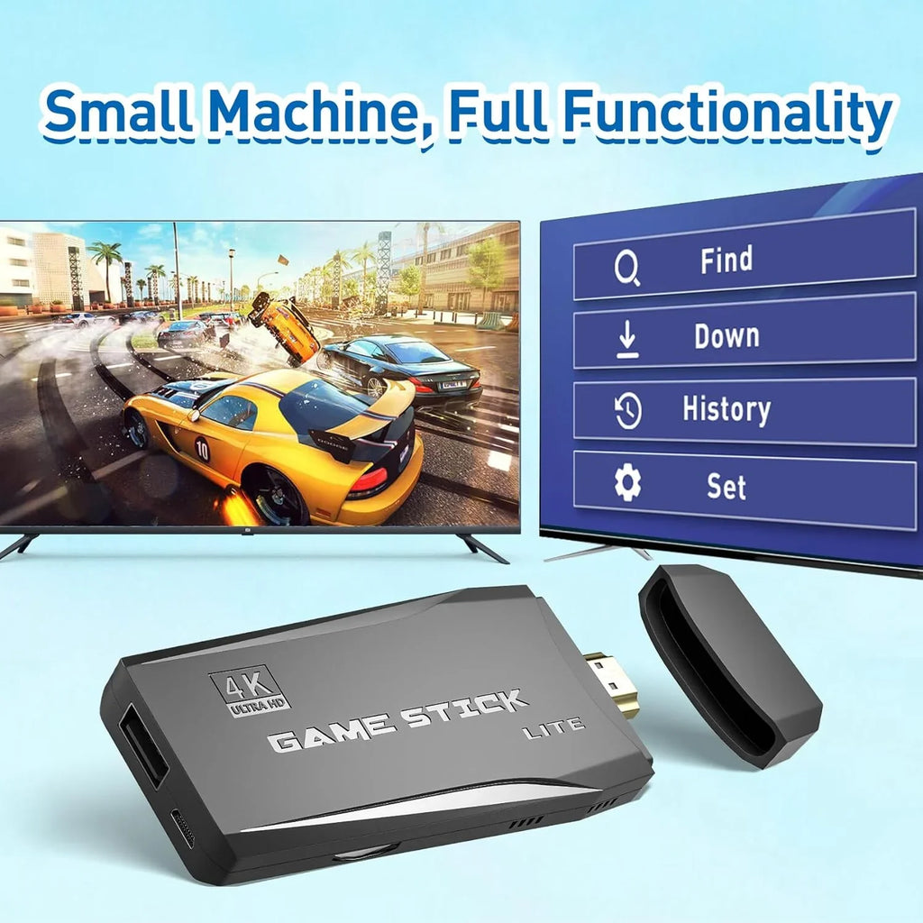 TV,Nostalgia for Emulators,Plug Stick - 4K Port,2 Video Wireless 12000+ Retro Console Preloaded Classic Stick Games Play Emulator Games,9 Game Retro Gamepads(64G) Support and HDMI