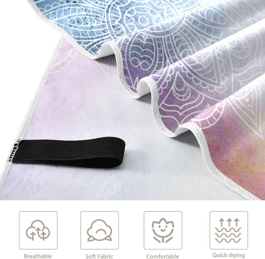 Super Bestwell Quick Oversized Lightweight Absorbent Beach Travel - Dry Towel Towels Holiday（156） Mandala's for Purple Swimming Compact Towel Camping -