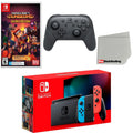Switch Minecraft Cloth Console Wireless Extra Screen Neon with Edition Controller, and Blue Hero & Cleaning Red Dungeons Nintendo