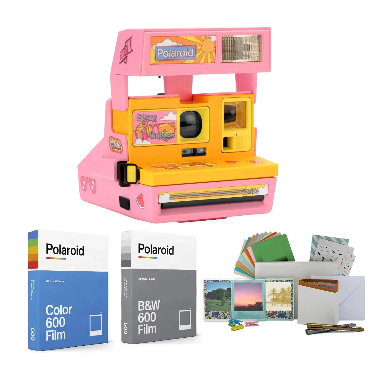 Camera Polaroid with and Bundle Photobox Barbie Malibu Instant 600 Film Kit Film