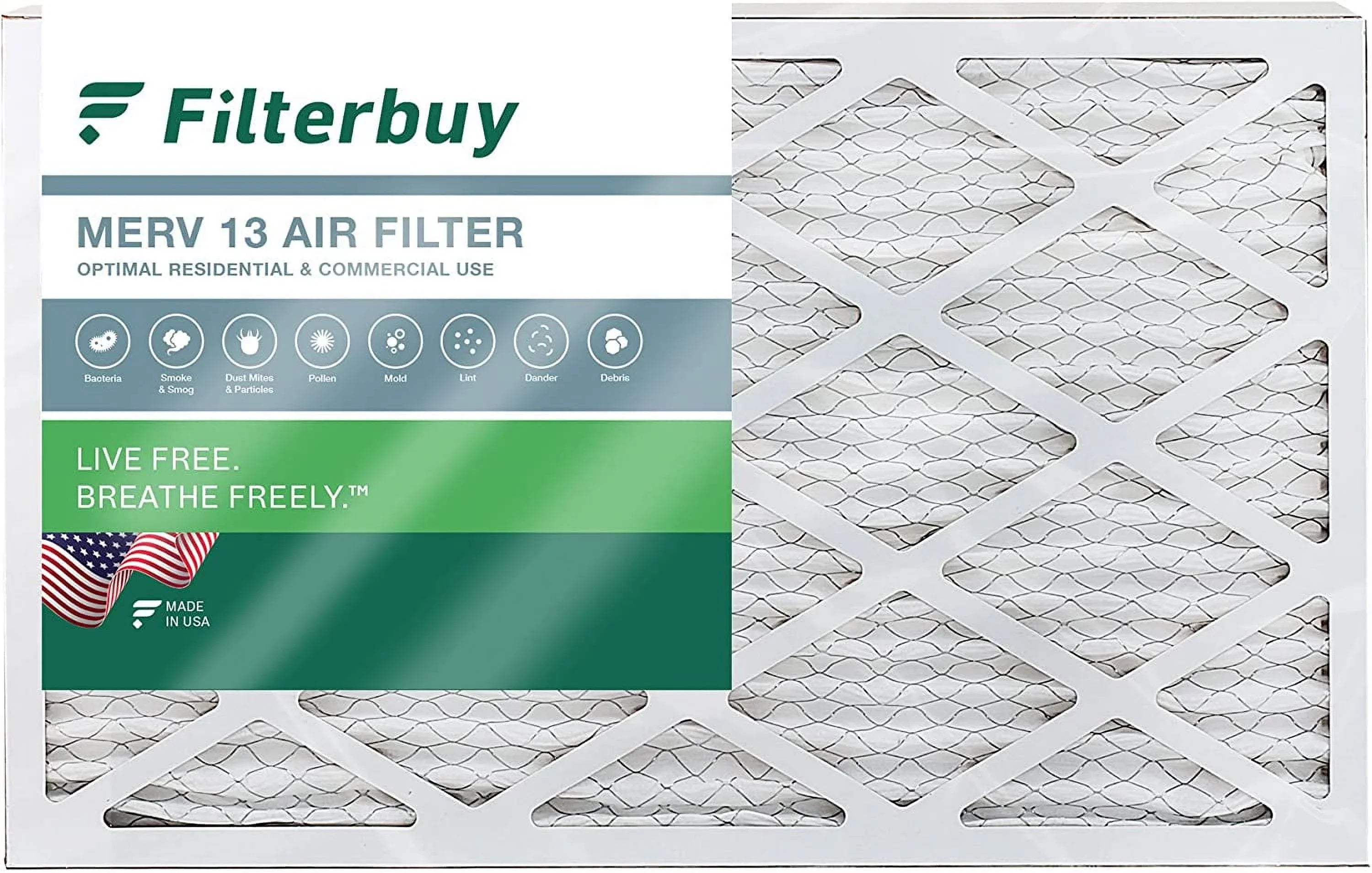 Filterbuy AC HVAC Filters Air 10x30x2 Furnace 13 Pleated MERV (1-Pack)