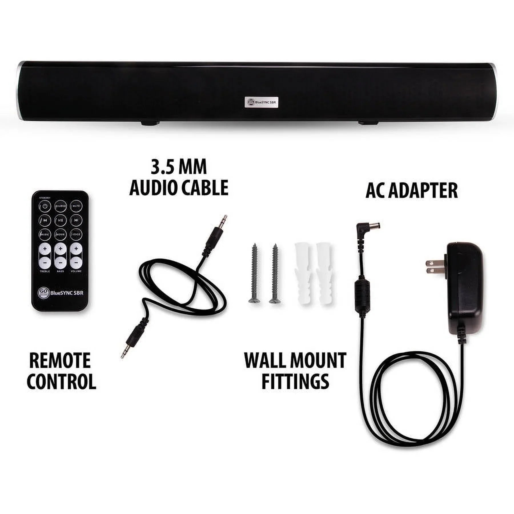 With Bar More Home -  , 2.1 GOgroove HD Wall Mounting , & Kit with and TCL Smart Sony 4K Subwoofer Bluetooth , Speaker & Theater Works TVs Sound , Internal , VIZIO