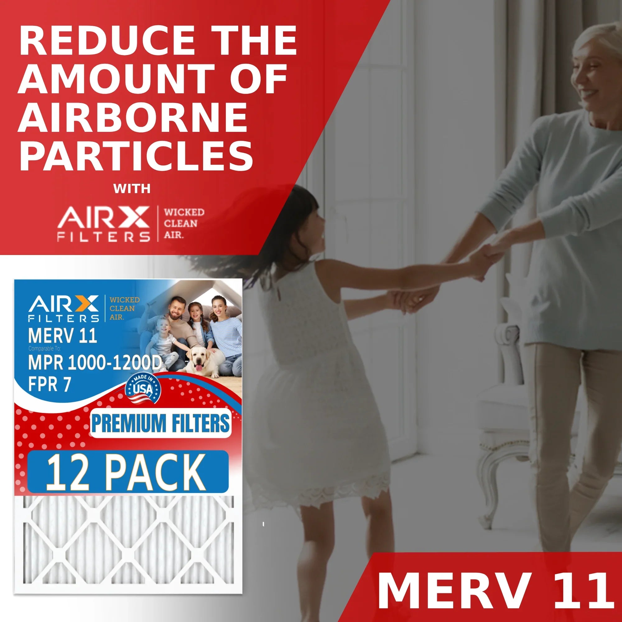 USA MPR Furnace 1200 Comparable Filters 12 WICKED MPR MERV FPR FILTERS AIRX of Rating, to - Filter Air 1000, 7 10x30x1 11 Pack Made in & CLEAN AIR. by
