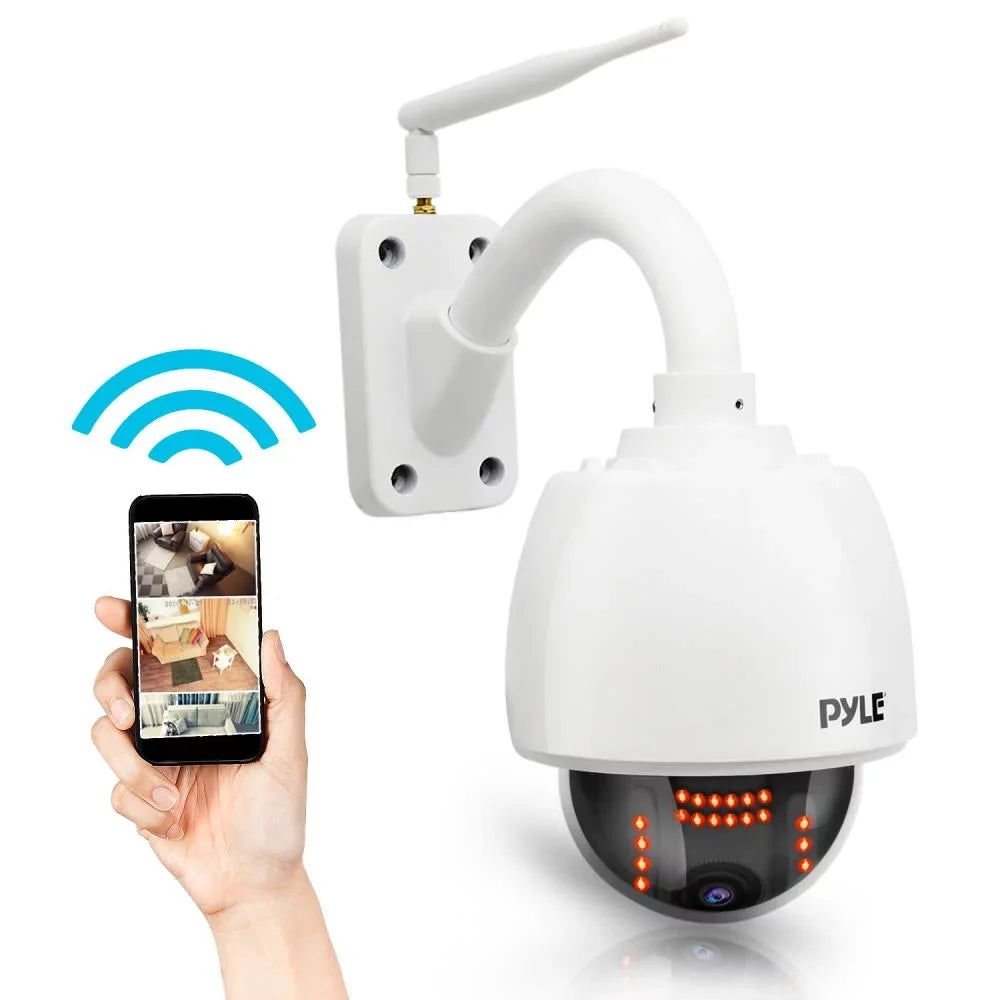 4x with IP Outdoor Weatherproof - SD Camera PIPCAMHD47.5 - WiFi Optical 32g Zoom Hi-Res HD Built Cam in PYLE