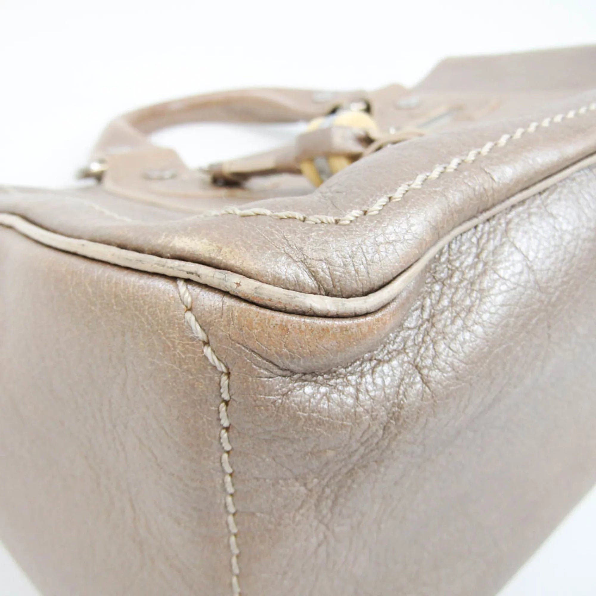 Pre-Owned (Good) Celine Women's Boogie Beige,Champagne Handbag Leather