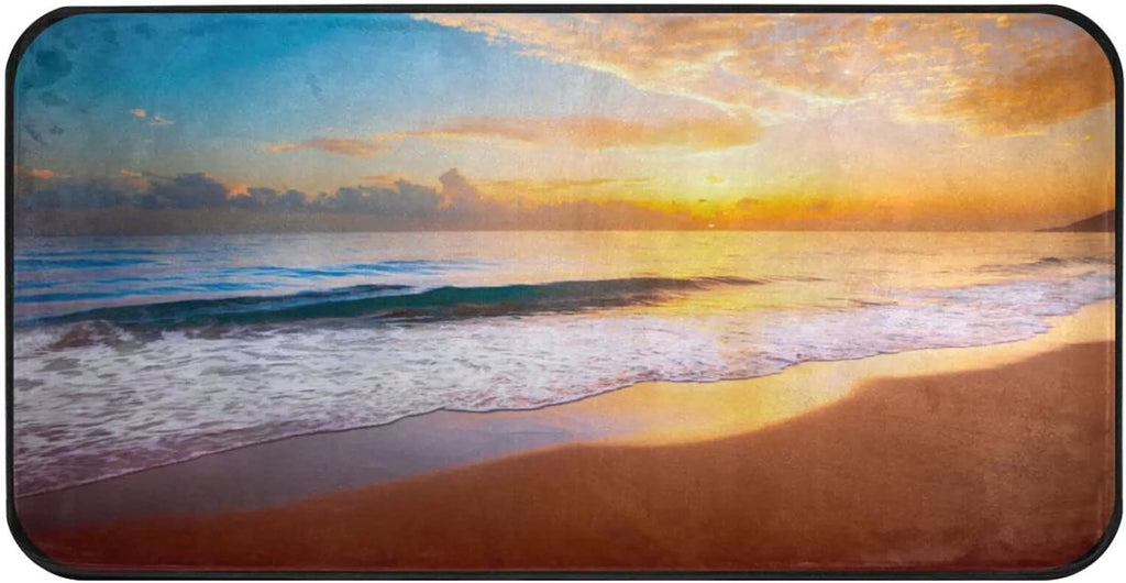 Floor Rug Sunset-1 Non Anti-Fatigue for Comfort 20 Beach GZHJMY Washroom Sink Waterproof Kitchen inch Summer Slip Mat Kitchen x Mat Bedroom Kitchen Rug 39 Washable