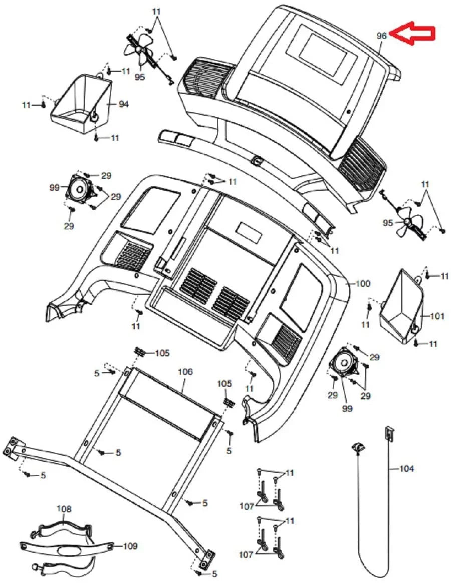 Commercial W & Console Inc. Assembly Icon 366384 Works 1750 Fitness, Nordic-Track Display Health ETNT14113 Treadmill