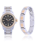 and Gold Bracelet (FG180015ST) Adult Watch Alloy Stones and Silver Elgin Male with Set in Case and