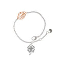 Four Bracelet, Leaf Jewelry Antiqued Rose Leaf 6.25+1.75" Clover Delicate - Silvertone Delight Goldtone
