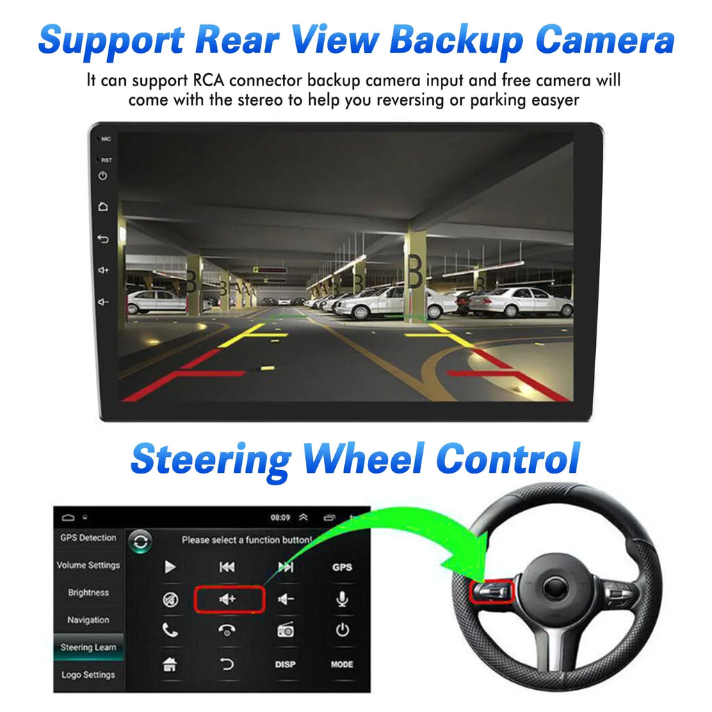 Double Screen Car 10.1" Car Camera 10.1 GPS HD Ele-mall Mirror Android Din Rear W/Bluetooth Radio Car Included Touch Player, Stereo, MP5 Function, Link
