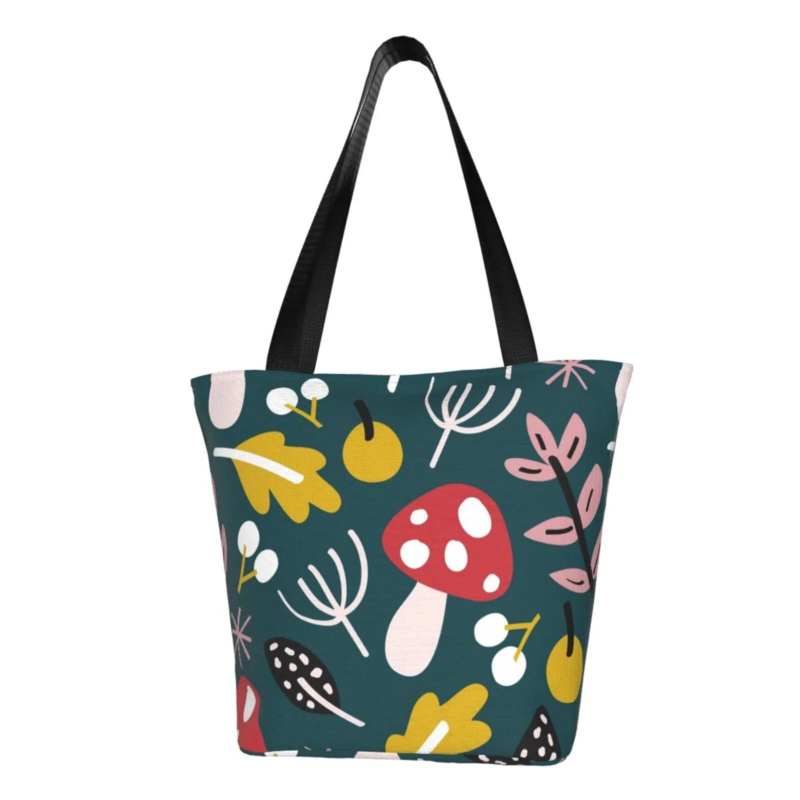 Cartoon Tote Bag Capacity Hobos Red Leaf Mushroom Handbags Lukts Bag,Shoulder Shopping Bag Women'S Large