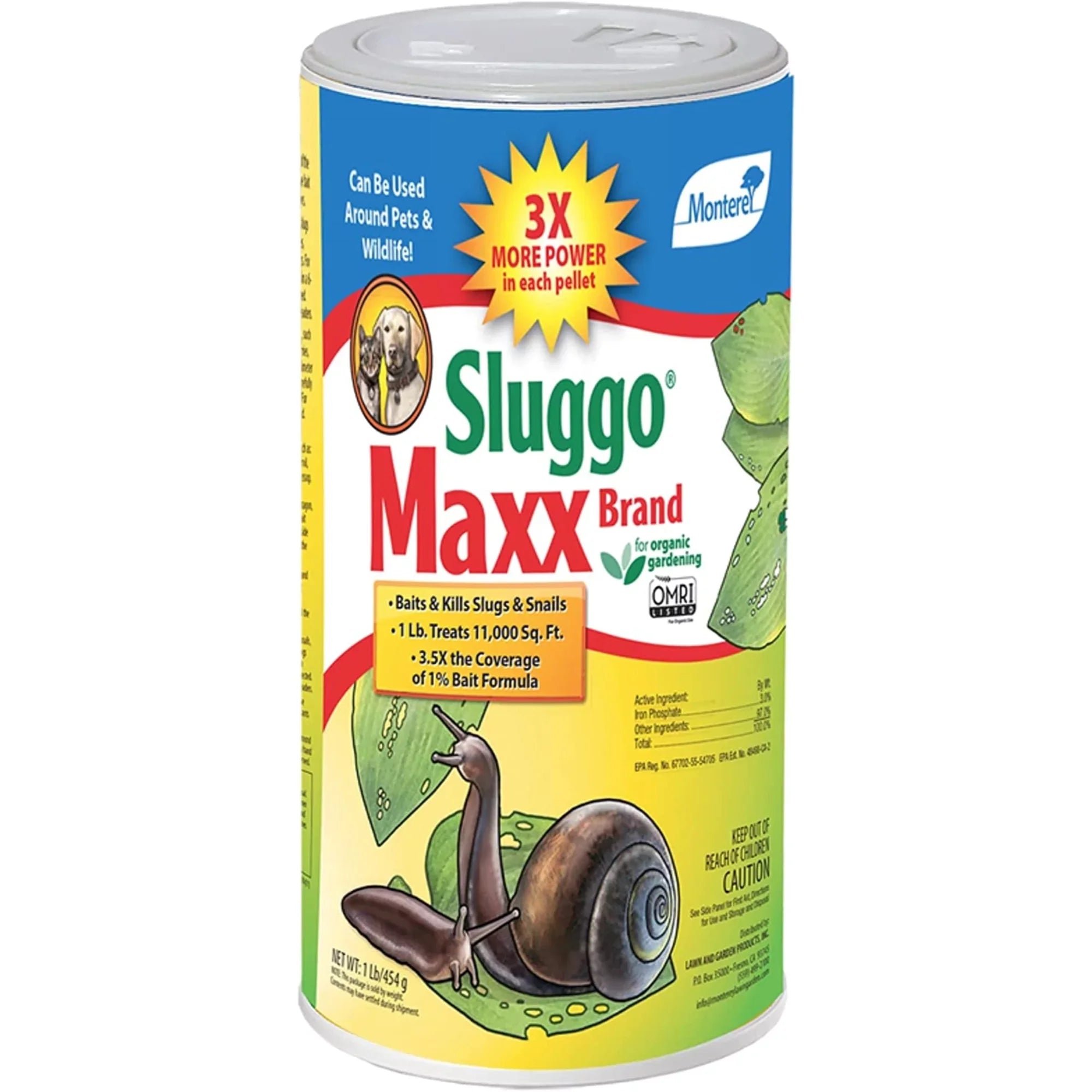 1 Insecticide, Phosphate Killer Sluggo & Iron Maxx Snail Pound Monterey Bait, 3% Slug