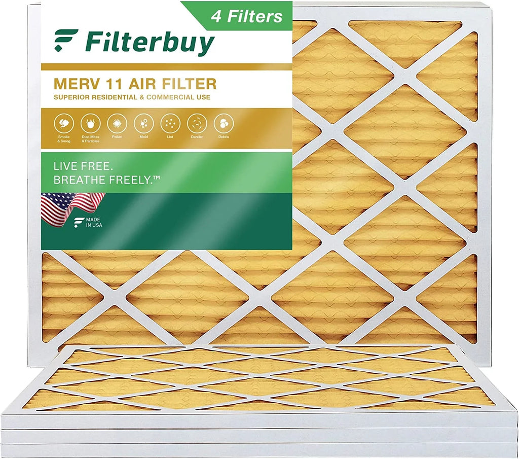 11 24x25x1 MERV Filters (4-Pack) Filterbuy Air Furnace AC HVAC Pleated